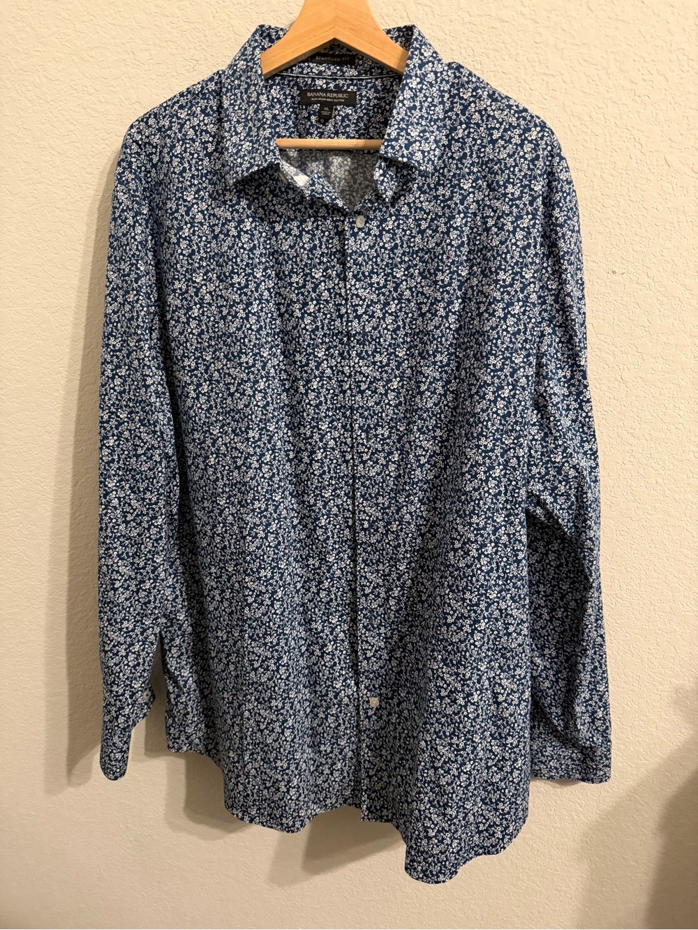 Banana Republic Navy Blue Floral Shirt Jacket